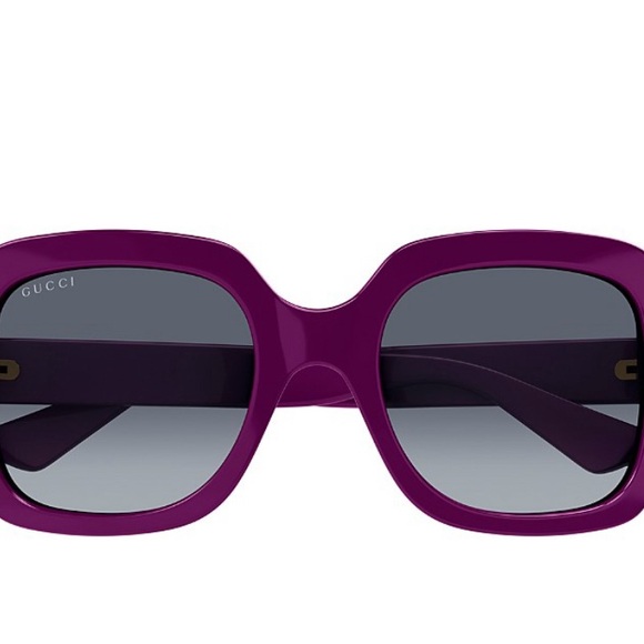New Gucci Minimal Square Sunglasses 54MM Purple/Gray Gradient - Picture 3 of 4